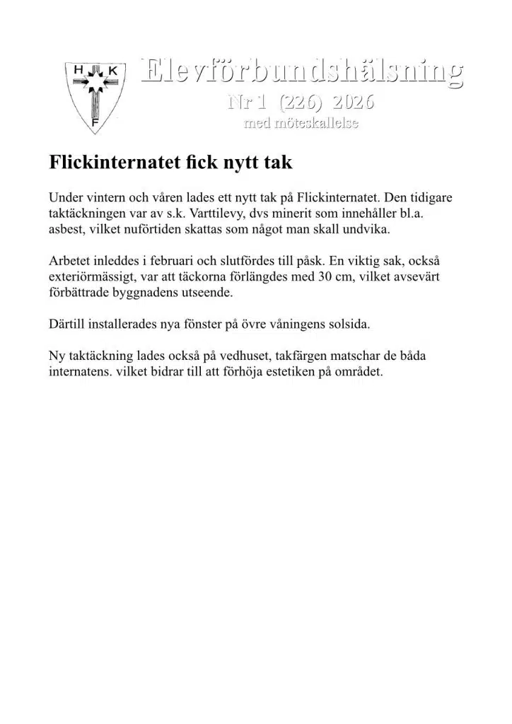 Skärgårdens kurscenter i Houtskär 1 elevforbundshalsning nr 1 2026 1